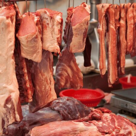 Beef Produce cut hung ready for sale