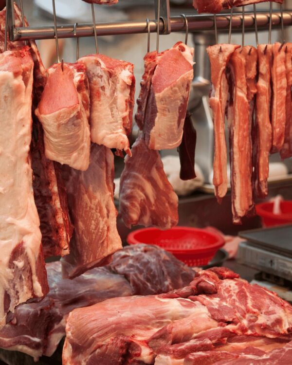 Beef Produce cut hung ready for sale