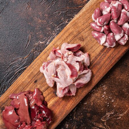 Offal section on chopping board