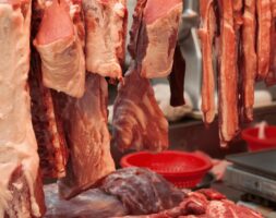 Beef Produce cut hung ready for sale